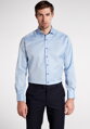 ETERNA Modern Fit pánska košeľa modrá nepriesvitná s tmavo modrým kontrastom Non iron