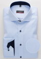 ETERNA Modern Fit pánska košeľa modrá nepriesvitná s tmavo modrým kontrastom Non iron