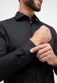 ETERNA Slim Fit čierna košeľa pánska dlhý rukáv Popelín