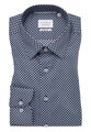 Vzorovaná nežehlivá košeľa ETERNA Modern fit Dynamic cotton v navy farbe