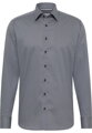Vzorovaná nežehlivá čierno šedá košeľa ETERNA Modern fit Dynamic cotton