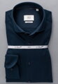 1863 BY ETERNA Jersey luxusná pletená pánska košeľa polnočná modrá Slim Fit super soft Easy Care