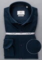 1863 BY ETERNA Jersey luxusná pletená pánska košeľa polnočná modrá Slim Fit super soft Easy Care
