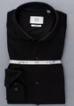 1863 BY ETERNA Jersey luxusná pletená pánska košeľa čierna Slim Fit super soft Easy Care
