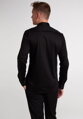 1863 BY ETERNA Jersey luxusná pletená pánska košeľa čierna Slim Fit super soft Easy Care
