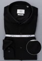 1863 BY ETERNA Jersey luxusná pletená pánska košeľa čierna Slim Fit super soft Easy Care