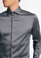 ETERNA Slim Fit pánska strečová košeľa formálna tmavo sivá Easy Care