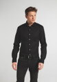 Pánska slim fit čierna košeľa ETERNA s dlhým rukávom stretch