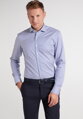 1863 BY ETERNA modrá prúžkovaná košeľa Slim Fit rypsový keper Non Iron