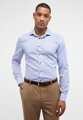 ETERNA Slim Fit modrá printová košeľa Popelín Non Iron