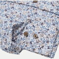 ETERNA Slim fit košeľa kvetinový motív hnedo modrá Non Iron
