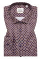 ETERNA Slim fit módna košeľa s potlačou červeno hnedý odtieň Non Iron