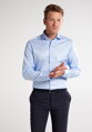 1863 BY ETERNA luxusná keprová košeľa modrá Slim Fit super soft Non Iron