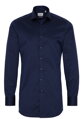 1863 BY ETERNA luxusná keprová košeľa polnočná modrá Slim Fit super soft Non Iron