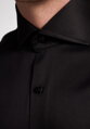 1863 BY ETERNA luxusná keprová košeľa čierna Slim Fit super soft Non Iron
