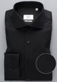 1863 BY ETERNA luxusná keprová košeľa čierna Slim Fit super soft Non Iron
