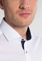 Pánska košeľa ETERNA Slim Fit Royal Oxford biela s modrým kontrastom Non Iron
