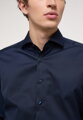 ETERNA Slim Fit navy modrá nie presvitajúca košeľa dlhý rukáv Non Iron