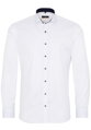 ETERNA Slim Fit pánska košeľa biela Cover s tmavo modrým kontrastom Non iron