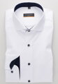 ETERNA Slim Fit pánska košeľa biela Cover s tmavo modrým kontrastom Non iron