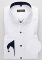 ETERNA Slim Fit pánska košeľa biela Cover s tmavo modrým kontrastom Non iron