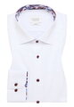 Biela košeľa ETERNA Slim fit Cover s červeným kontrastom Non Iron