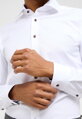 Biela košeľa ETERNA Slim fit Cover s červeným kontrastom Non Iron