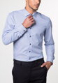 Pánska nežehlivá košeľa ETERNA Slim Fit modrý prúžok s kontrastom rypsový keper Non Iron