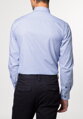 Pánska nežehlivá košeľa ETERNA Slim Fit modrý prúžok s kontrastom rypsový keper Non Iron