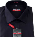 Marvelis Body Fit pánska košeľa dlhý rukáv 100% popelín čierna