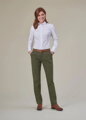 Dámske chinos nohavice Liberty Slim fit elastické Brook Taverner - Nezakončená dĺžka 91 cm