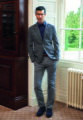 Pánske luxusné tvídové sako Quebec Slim Fit Business Casual Brook Taverner Bežná dĺžka