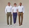 Pánske nohavice elastické Chino Denver Classic fit Brook Taverner Bežná dĺžka 80 cm