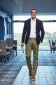 Pánske nohavice elastické Chino Denver Classic fit Brook Taverner Bežná dĺžka 80 cm