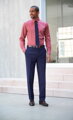 Pánske Tailored fit elegantné nohavice Avalino Brook Taverner - Nezakončené 91 cm