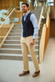 Pánske smart casual nohavice k obleku Oliver Tailored Fit Brook Taverner - Nezakončená dĺžka 91,5 cm