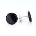 Stříbrné manžetové knoflíčky YABLOGLASS - All Blacks Onyx celé černé