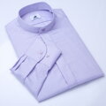 Svetlo fialová pánska košeľa SmartMen mini Herringbone golier band skrytá léga Slim fit