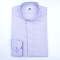 Svetlo fialová pánska košeľa SmartMen mini Herringbone golier band skrytá léga Slim fit