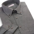 SmartMen pánska košeľa tmavo sivý melír dlhý rukáv Button-down Slim fit