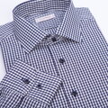 SmartMen pánska košeľa modrá kocka Smart Casual strih Slim fit