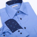 SmartMen pánska košeľa modrý oceán s delfínmi strih Slim fit