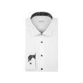 Nežehlivá biela popelínová košeľa Slim Fit s golierom Kent