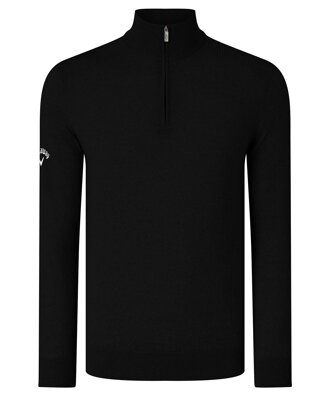 Pánský žebrovaný svetr Merino se ¼ zipem Callaway