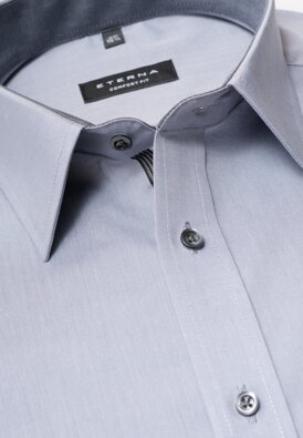 Pánska košeľa ETERNA Comfort Fit sivá s kontrastom Business Casual Non Iron