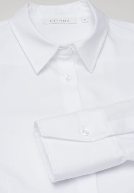 Dámska žakárová biela košeľa dlhy rukáv ETERNA 100% bavlna Easy iron