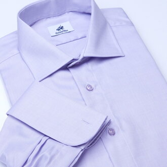 SmartMen pánska luxusná košeľa fialová Herringbone na manžetové gombíky moderný golier Slim fit