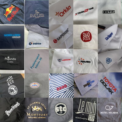 Firemné logá výšivky a potlač na odevy a reklamný textil