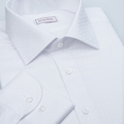 Čistě bílá pánská košile SmartMen vhodná na svatby
