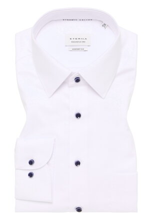 Strečová biela pánska košeľa ETERNA Comfort fit s kontrastom